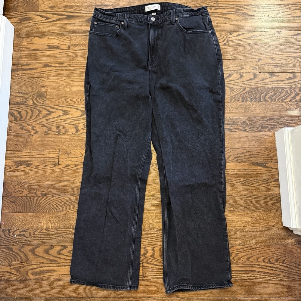 Abercrombie & Fitch Jeans Women's Size 16 Long‎ Vintage Straight High Rise Black